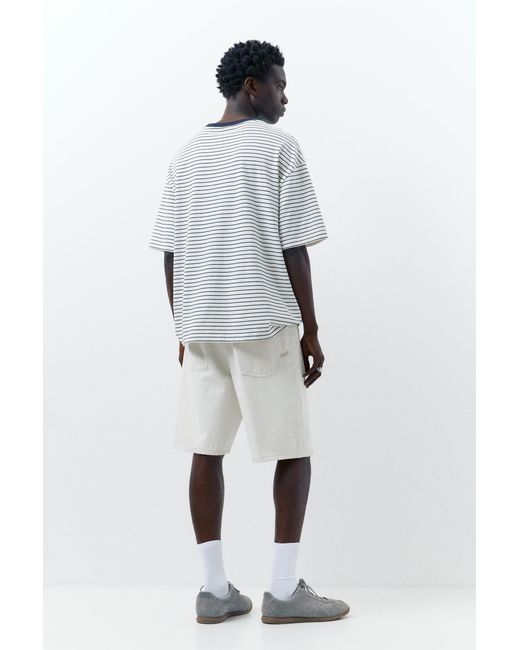 Pull&Bear Gray Baggy Denim Bermuda Shorts for men