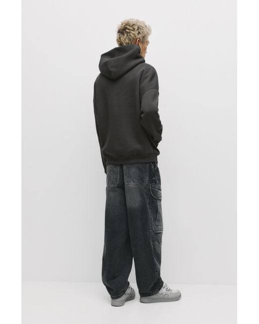 Pull&Bear Boxy-Kapuzenpullover in Black für Herren