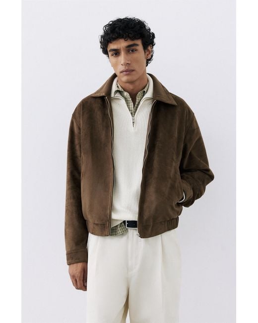 Pull&Bear Jack Van Imitatiesuède in het Brown voor heren