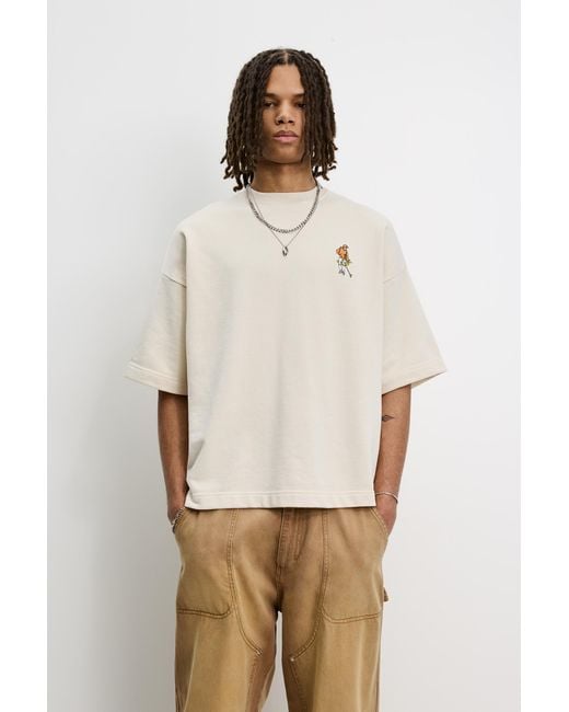 Pull&Bear Natural Short Sleeve Golf Sweatshirt for men