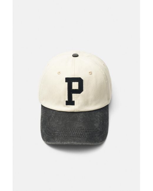 Pull&Bear Gray P Embroidered Cap for men
