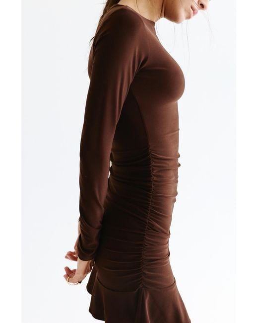 Robe Courte Froncée Pull&Bear en coloris Black