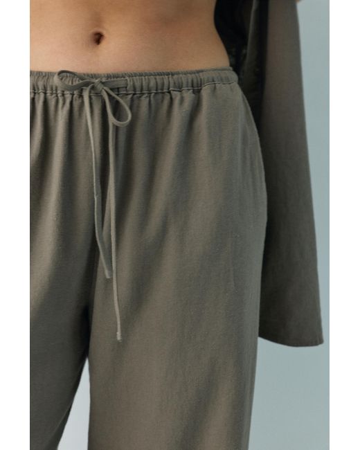 Pull&Bear Multicolor Flowy Trousers With Linen