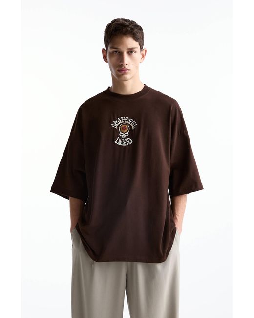 Pull&Bear Brown Grateful Dead T-Shirt for men