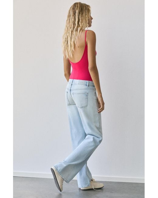 Pull&Bear Red Polyamide Bodysuit With Thin Straps