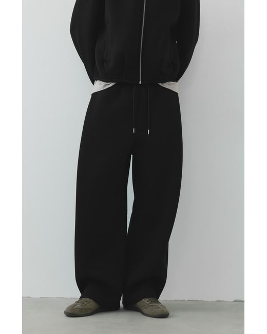 Pull&Bear Black Relaxed Fit Sweatpants for men