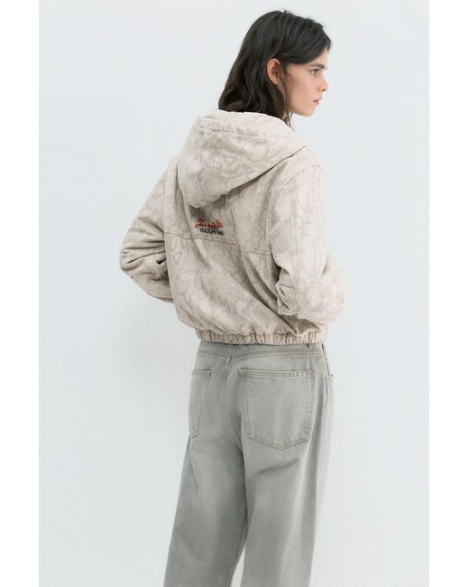 Pull&Bear Jack Met Capuchon Met Slangenprint in het Gray