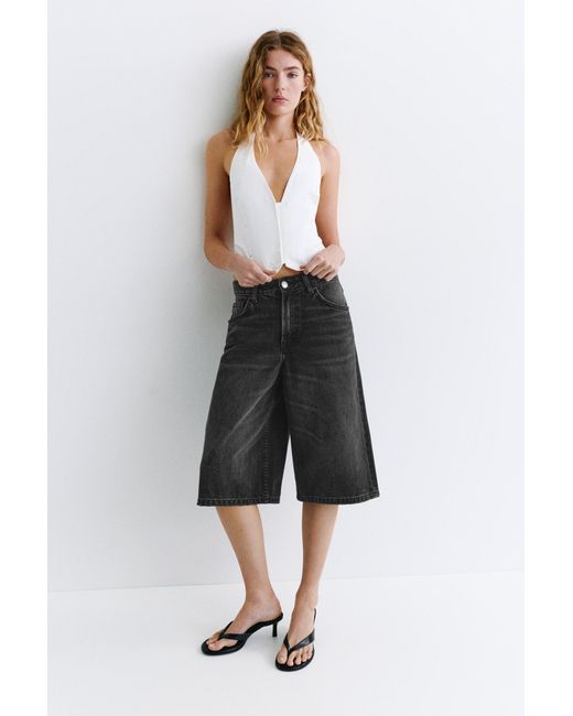 Pull&Bear Blue Low-Rise Denim Jorts
