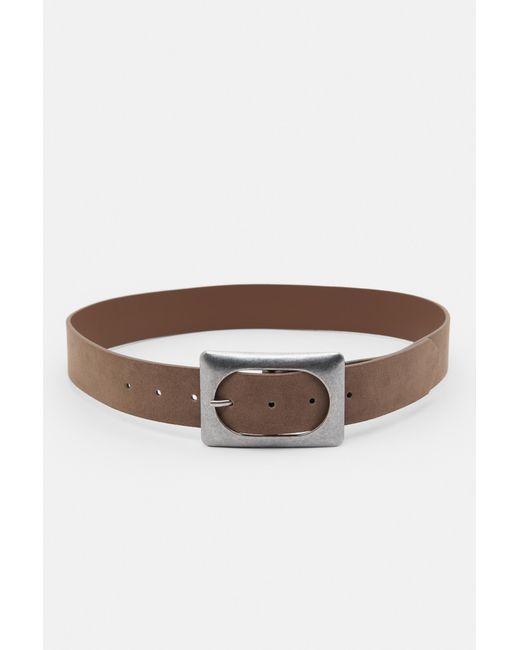 Pull&Bear Brown Belt With A Large Buckle