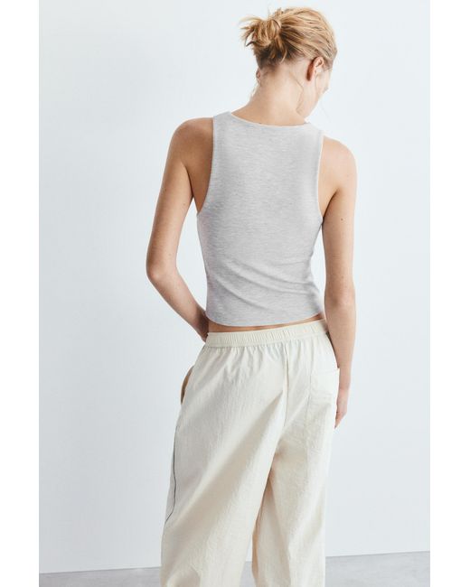 Pull&Bear White Soft-Touch Tank Top