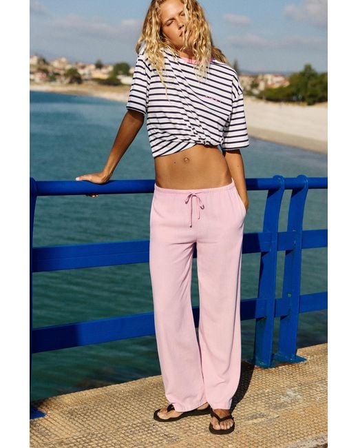 Pull&Bear Blue Oversize Striped T-Shirt