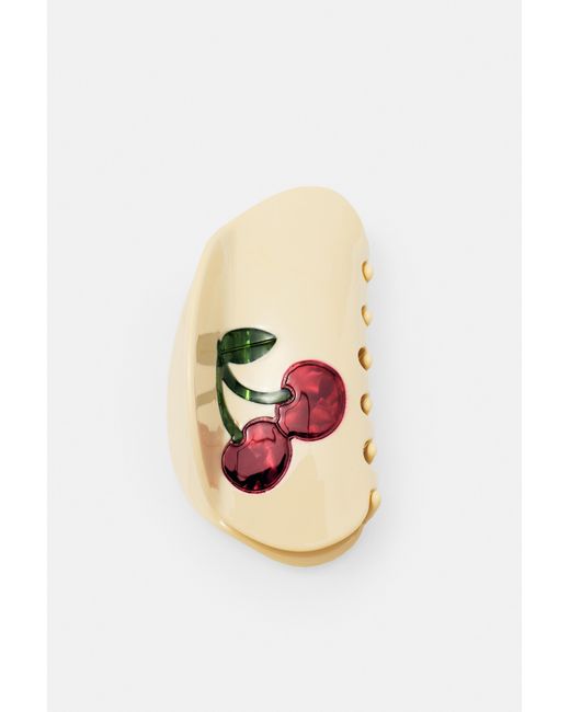 Pull&Bear White Curved Cherry Hair Clip