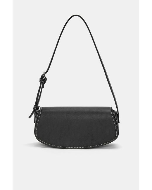 Pull&Bear Black Shoulder Bag With Flap