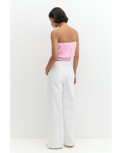 Pull&Bear Strapless Top Met Tailleband in het Pink