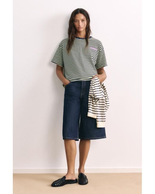 Pull&Bear Multicolor Striped T-Shirt With Text