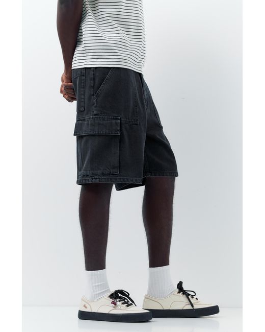 Pull&Bear Gray Baggy Cargo Bermuda Shorts for men