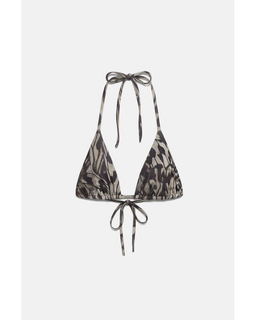 Pull&Bear Brown Butterfly Triangle Bikini Top