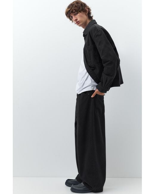 Pull&Bear Black Super Baggy Jeans for men