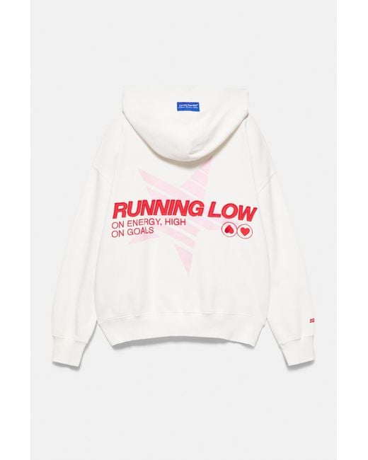 Sweat À Capuche Graphique Running Pull&Bear en coloris White