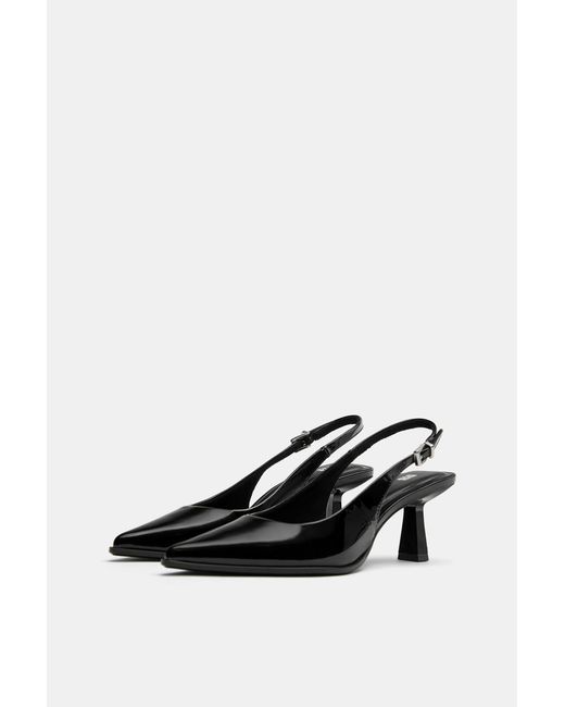 Pull&Bear Gray Patent High-Heel Shoes