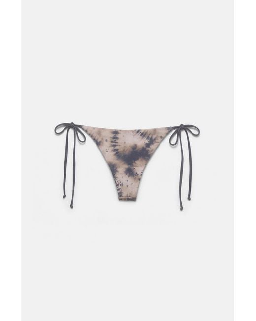 Pull&Bear Black Tie-Dye Knot Bikini Bottoms