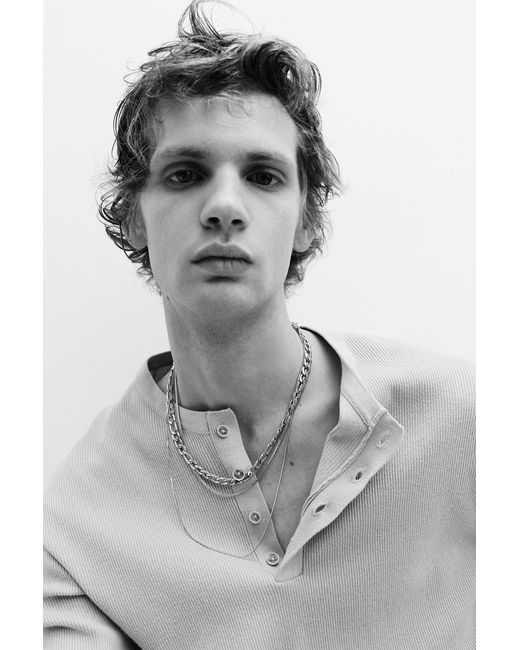 Pull&Bear Metallic 3-Pack Of Chain Necklaces for men