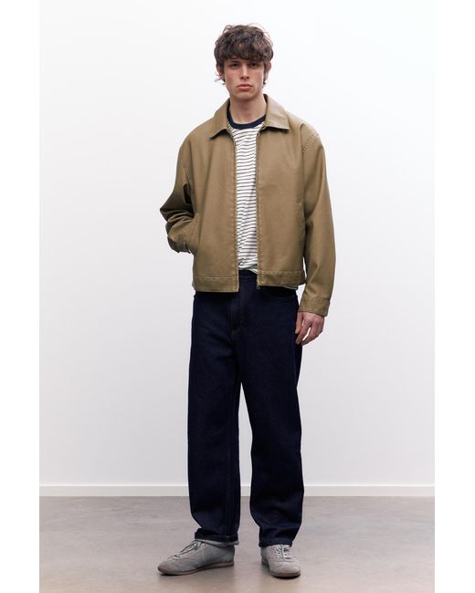Pull&Bear Natural Washed Faux Leather Jacket for men