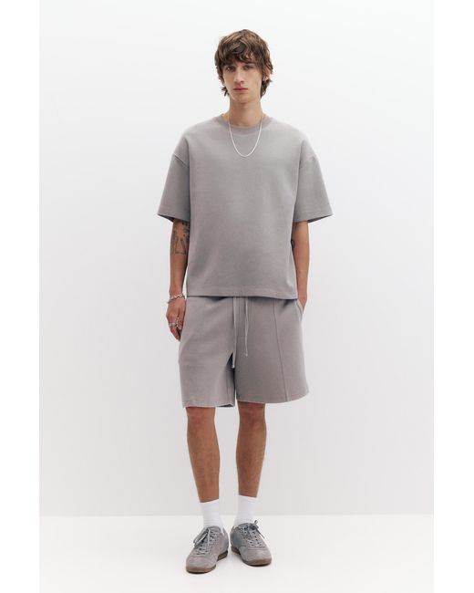Pull&Bear Gray Interlock Short Sleeve Sweatshirt for men