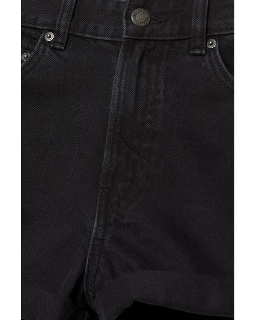 Short Jeans Mom Risvolto di Pull&Bear in Black