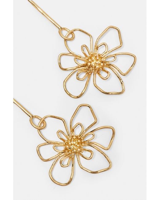 Pull&Bear White Floral Dangle Earrings