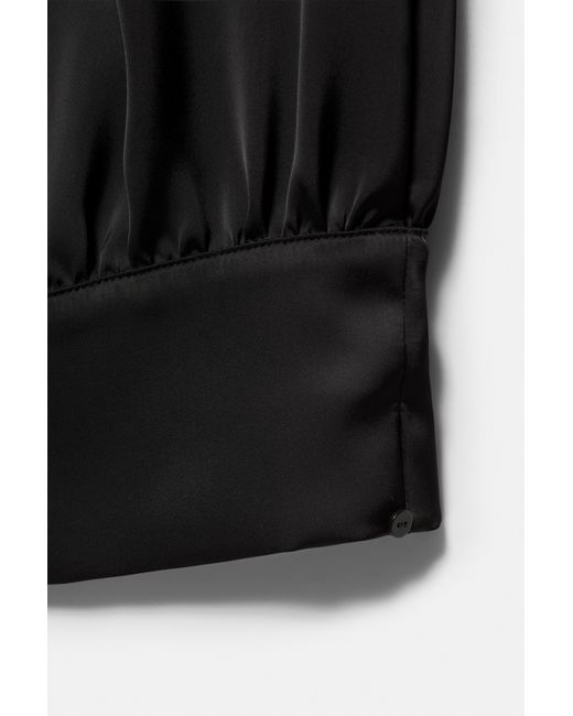 Pull&Bear Black Satin Sarouel Capris
