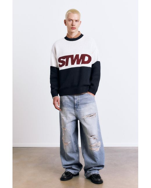 Pull À Panneaux Stwd Pull&Bear pour homme en coloris White