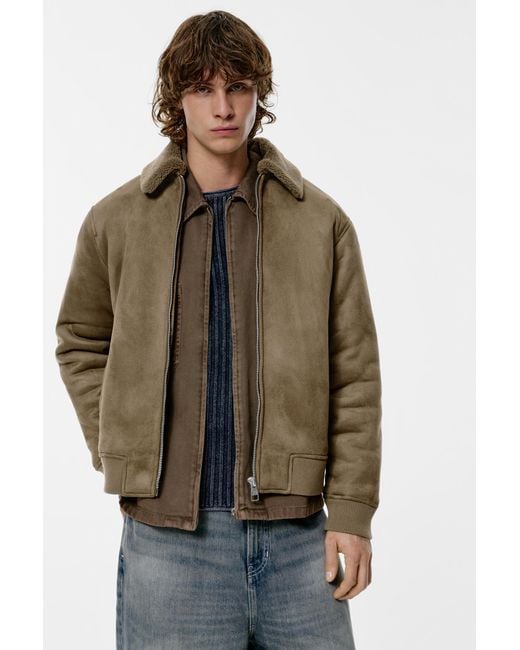 Pull&Bear Kombinierte Doubleface-Jacke in Brown für Herren