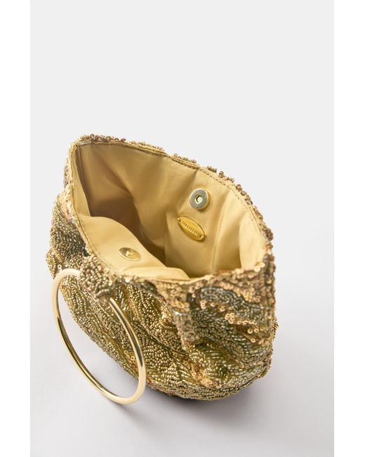 Pull&Bear Metallic Beaded Handbag
