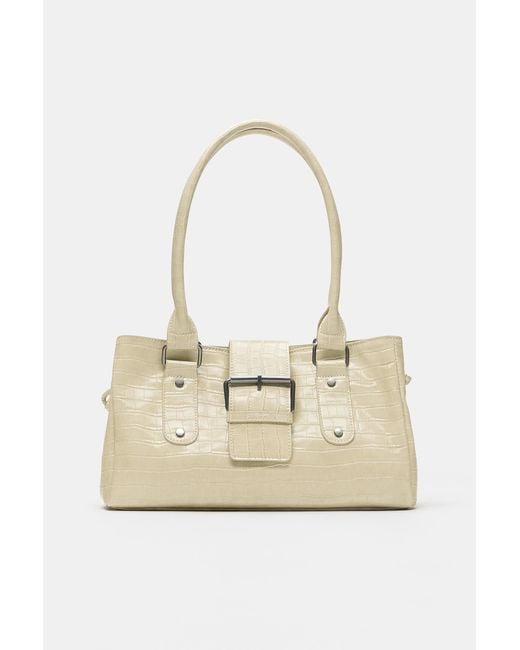 Pull&Bear White Shoulder Bag With Buckle