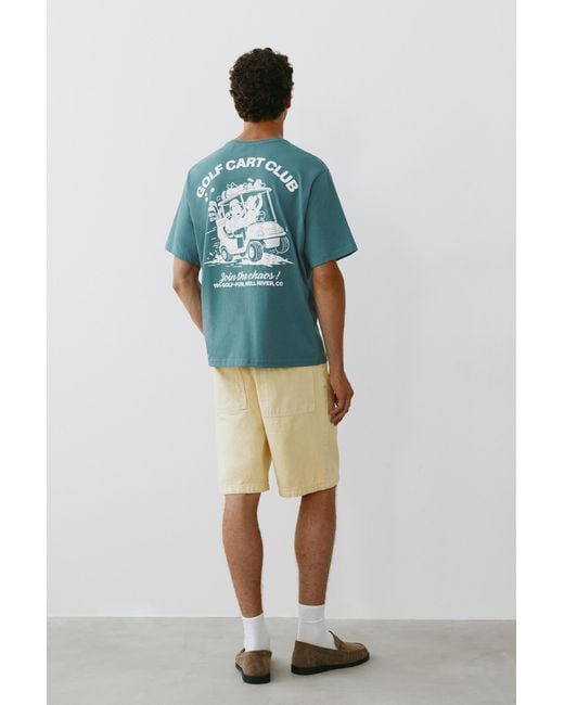 Pull&Bear Blue Golf Cart Club T-Shirt for men