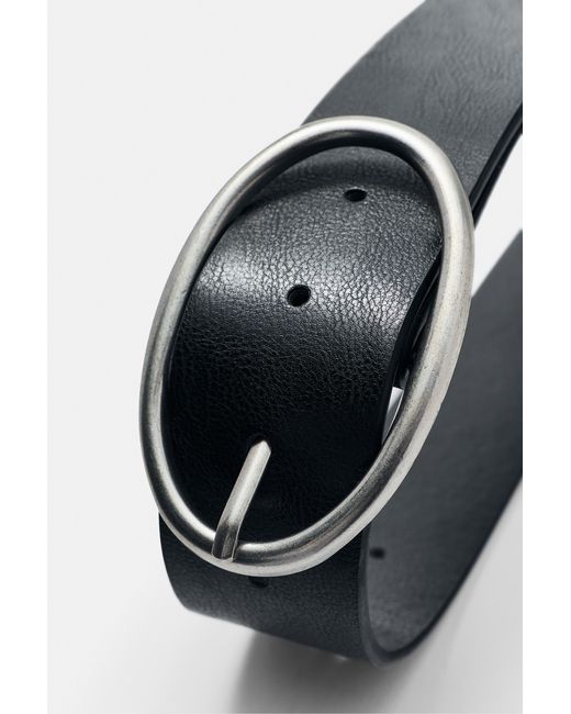 Pull&Bear Blue Oval Buckle Belt