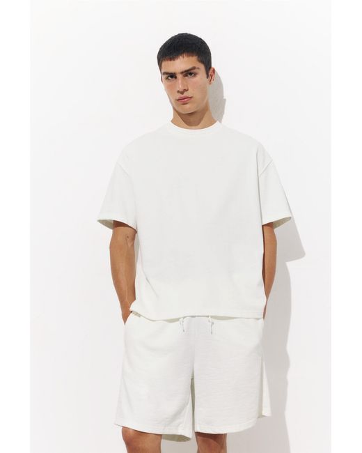 Pull&Bear White Short Sleeve Logo Sweatshirt for men