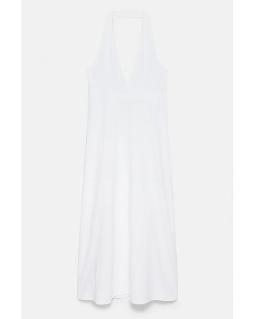 Pull&Bear Natural Halter Midi Dress