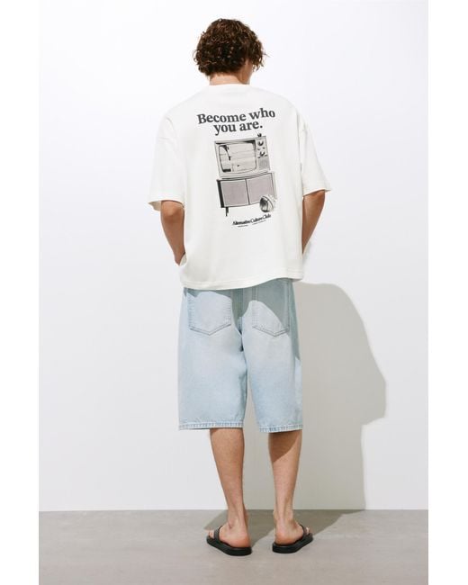 Pull&Bear Gray Short Sleeve Sweatshirt With Graphic for men