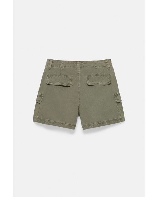 Pull&Bear Red Cargo Bermuda Shorts