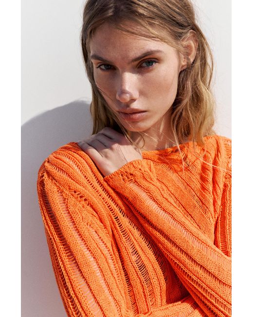 Pull&Bear Ajour Trui in het Orange