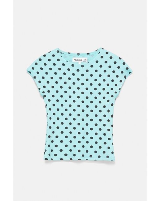 Pull&Bear Blue Fitted Short Sleeve T-Shirt