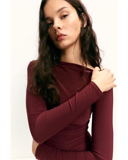 Pull&Bear Purple Soft Draped Midi Dress