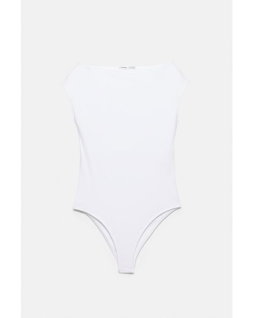 Pull&Bear Black Short Sleeve Bodysuit