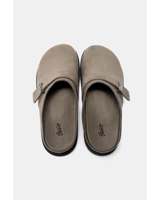 Pull&Bear Gray Clogs With Stwd Buckle for men
