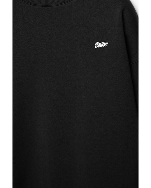 Pull&Bear Blue Stwd Round Neck Sweatshirt for men