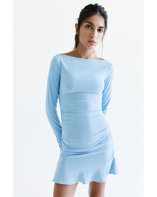 Robe Courte Froncée Pull&Bear en coloris Blue