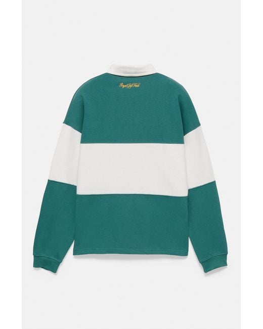 Pull&Bear Gray Newport Sport Club Long Sleeve Polo Shirt for men