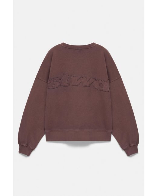 Pull&Bear Brown Round Neck Stwd Sweatshirt